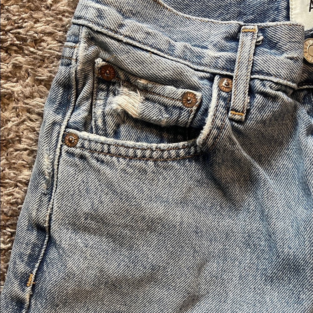 Agolde Light Blue Straight Leg Jeans - Picture 4 of 16